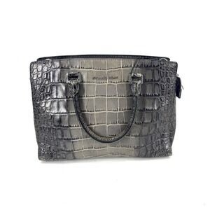 Michael Kors Grey Ombre Crocodile Embossed Leather Satchel Crossbody Bag
